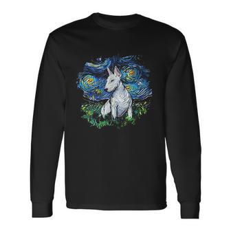 Bull Terrier Starry Night Impressionist Dog Art Unisex Long Sleeve | Favorety CA