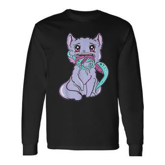 Creepy Kawaii Anime Cat Horror Pastel Goth Unisex Long Sleeve | Favorety