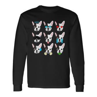 Emoji Boston Terrier Dog Face Unisex Long Sleeve | Favorety DE