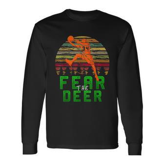 Fear The Deer Gift For Milwaukee Basketball Bucks Fans Unisex Long Sleeve | Favorety DE