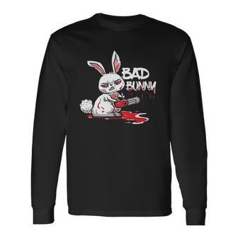 Funny Horror Rabbit Halloween Gift Evil Bad Bunny Unisex Long Sleeve | Favorety UK