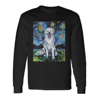 Great Pyrenees Full Version Starry Night Dog Art Unisex Long Sleeve | Favorety DE