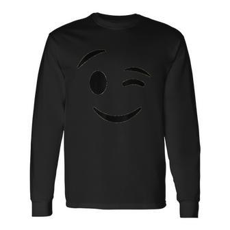 Halloween Emojis Costume Winking Face Wink Emoticon Unisex Long Sleeve | Favorety DE