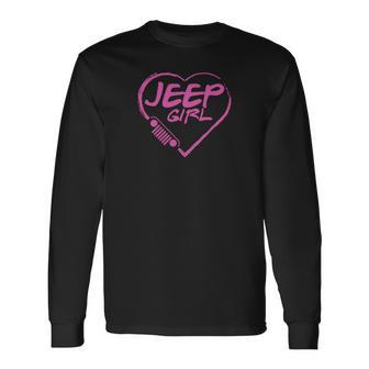 Jeep Girl - Pink Heart Lovely T-Shirt Unisex Long Sleeve | Favorety DE