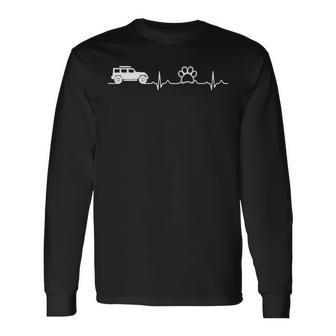 Jeeps And Paw Heartbeat For Jeepsdog And Cat Lovers Unisex Long Sleeve | Favorety CA