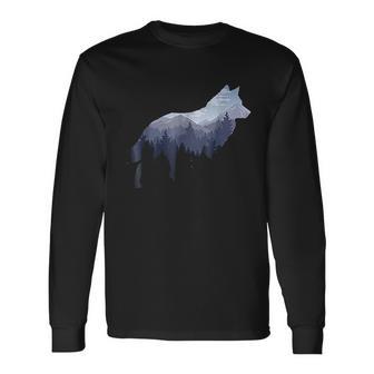 Lone Wolf Survives The Mountain Silhouette Art Unisex Long Sleeve | Favorety DE