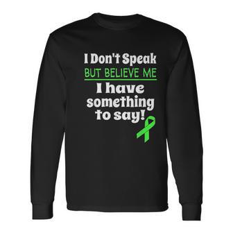 Non Verbal Awareness Cerebral Palsy Brain Damage Awareness Unisex Long Sleeve | Favorety UK