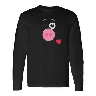 Pink Pig Emoji Family Matching Costume New Year 2022 Unisex Long Sleeve | Favorety UK