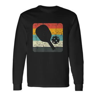 Retro Vintage Pickleball Silhouette Pickleball Gifts Unisex Long Sleeve | Favorety CA