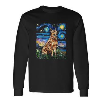 Starry Night Cattle Dog Colorful Unisex Long Sleeve | Favorety UK