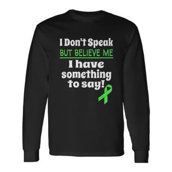 Verbal Awareness Cerebral Palsy Brain Damage Awareness Unisex Long Sleeve | Favorety