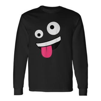 Wild Silly Crazy Eyes Zany Face Emojis Halloween Costume Unisex Long Sleeve | Favorety AU