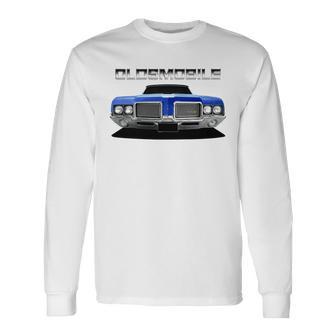 1972 Oldsmobile 442 Front Blue Ii Unisex Long Sleeve | Favorety