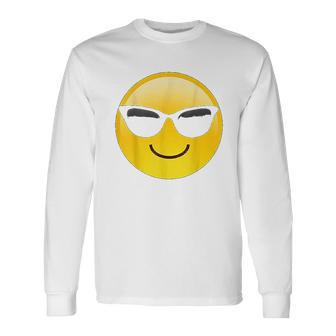 Emoji Cool Shades Smiley Face Sunglasses Confident Awesome Unisex Long Sleeve | Favorety DE