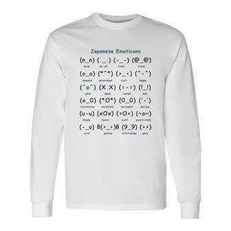 Kaomoji Kawaii Cute Japanese Text Face Emoticons Emoji Cool Gifts Tshirt Unisex Long Sleeve | Favorety UK