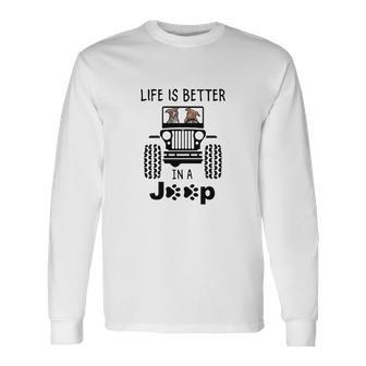 Pit Bull In A Jeep Unisex Long Sleeve | Favorety