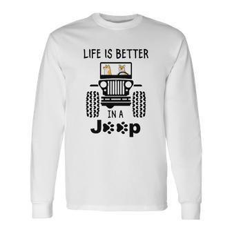 Shiba Inu Life Is Better In A Jeep Unisex Long Sleeve | Favorety AU