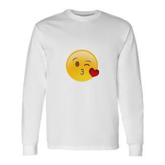 Winky Face Smiley With Heart Kiss Emoji Unisex Long Sleeve | Favorety AU