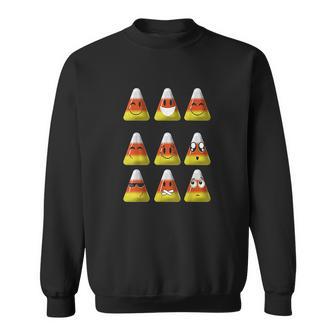 Candy Corn Emojis Halloween Cool Funny Emoticons Gift Sweatshirt | Favorety DE