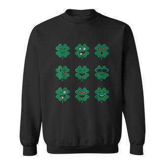 Clover Emojis St Patricks Day Emoticons Boys Girls Kids Sweatshirt | Favorety AU