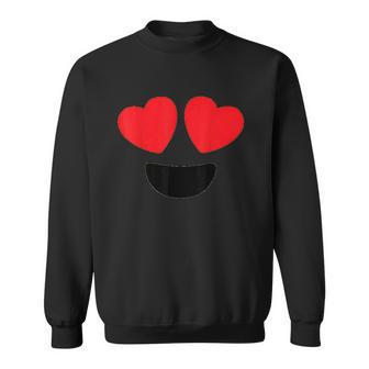 Cute Heart Eyes Emoji Face Halloween Costume Love Sweatshirt | Favorety CA