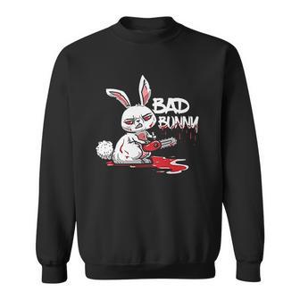 Funny Horror Rabbit Halloween Gift Evil Bad Bunny Sweatshirt | Favorety