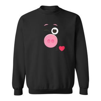 Pink Pig Emoji Family Matching Costume New Year 2022 Sweatshirt | Favorety