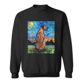 Rhodesian Ridgeback Starry Night Dog Official Art By Aja Sweatshirt | Favorety DE