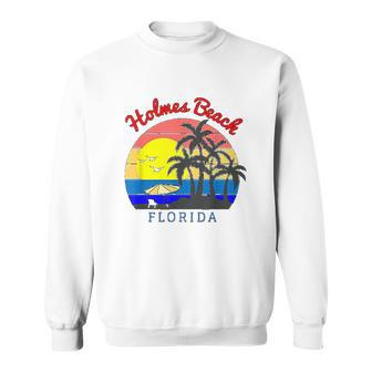 Holmes Beach Florida Vintage Retro Beach Sunset Gift Sweatshirt | Favorety AU