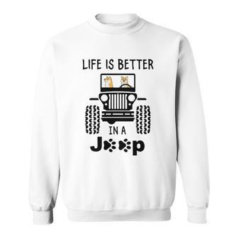 Shiba Inu Life Is Better In A Jeep Sweatshirt | Favorety CA