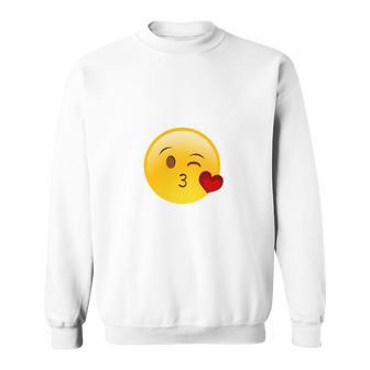 Winky Face Smiley With Heart Kiss Emoji Sweatshirt | Favorety