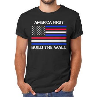 America First Build The Wall Flag Men T-Shirt | Favorety DE