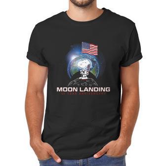 American Flag Snoopy Moon Landing 50 Year Anniversary Shirt Men T-Shirt | Favorety DE