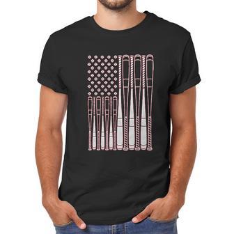 Baseballs And Bats American Flag Youth Men T-Shirt | Favorety