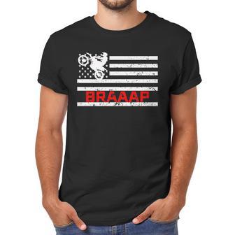 Braaap Vintage Usa American Flag Dirt Bike Men T-Shirt | Favorety