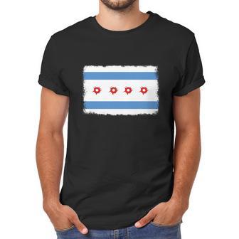 Bullet Hole Chicago Flag T-Shirts Men T-Shirt | Favorety AU