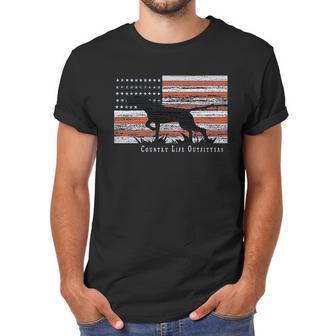 Country Life Outfitters Pointer Dog American Flag Men T-Shirt | Favorety