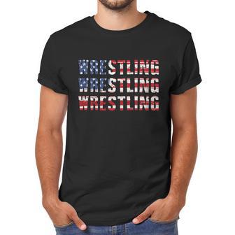 Distressed Usa Wrestling Gift American Flag Gift Men T-Shirt | Favorety DE