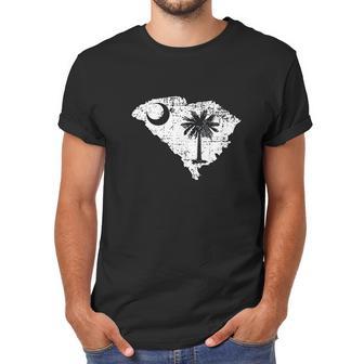 Distressed White South Carolina State Flag Outline Men T-Shirt | Favorety UK