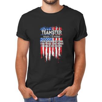 Funny Fathers Day Usa Flag Teamster Definition Graphic Design Printed Casual Daily Basic Men T-Shirt | Favorety