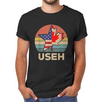 Funny Useh America Canada Flag American Canadian Men T-Shirt | Favorety