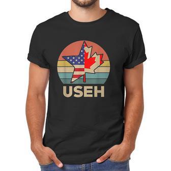 Funny Useh America Canada Flag American Men T-Shirt | Favorety