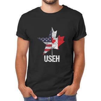 Half Canadian American Useh Canada Usa Flag United States Men T-Shirt | Favorety CA