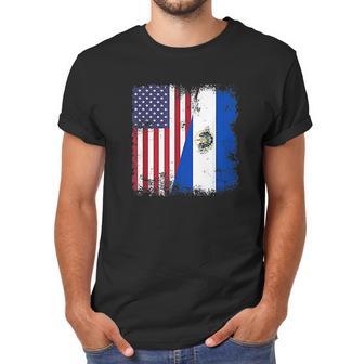 Half Salvadoran Flag Vintage El Salvador Usa Gift Men T-Shirt | Favorety