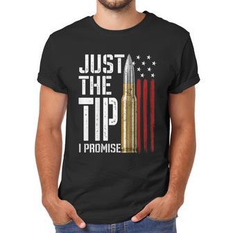 Just The Tip I Promise Bullet American Flag Gun Lover Back Graphic Design Printed Casual Daily Basic Men T-Shirt | Favorety UK