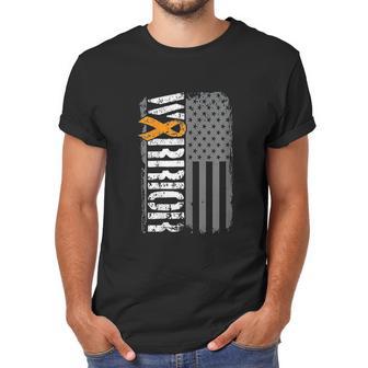 Kidney Warrior Sideways Awareness Ribbon Usa Flag Men T-Shirt | Favorety UK