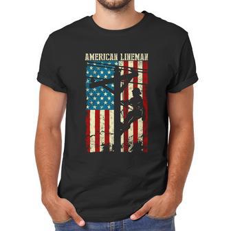 Line American Flag Electric Cable Gift Patriotic Line Gift Men T-Shirt | Favorety DE