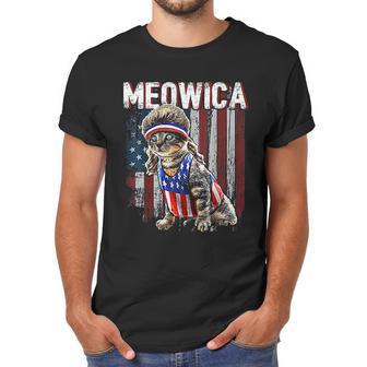 Meowica Cat Mullet American Flag Men T-Shirt | Favorety