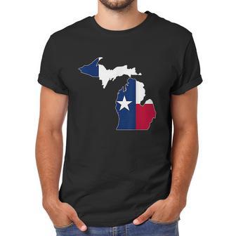 Michigan State Map Texas Flag Men T-Shirt | Favorety AU