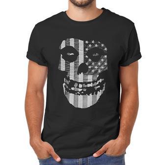 Popfunk Misfits Officially Licensed Gray American Flag Skull Men T-Shirt | Favorety CA